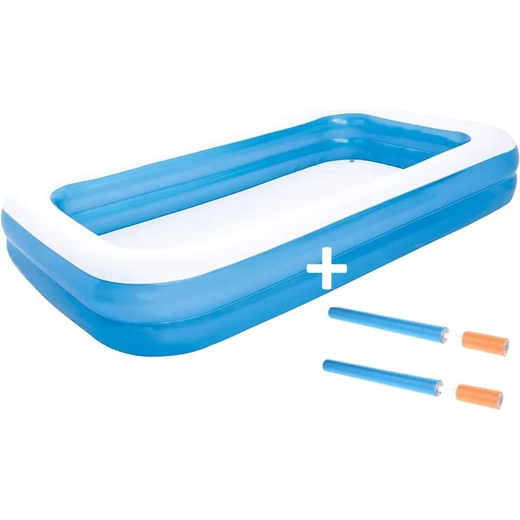 Bestway Pool aufblasbares Planschbecken 305x183x46cm Schwimmbecken + 2X Wasserkanonen 66cm