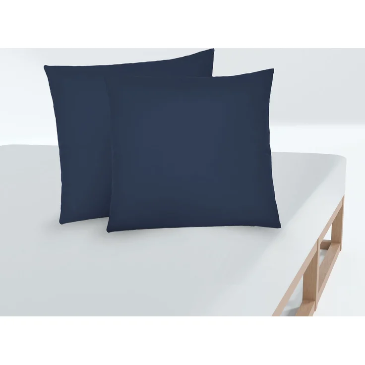 biberna Feinjersey-Kopfkissenbezug 0077144, marine, 2x 40x40 cm – Bild 4