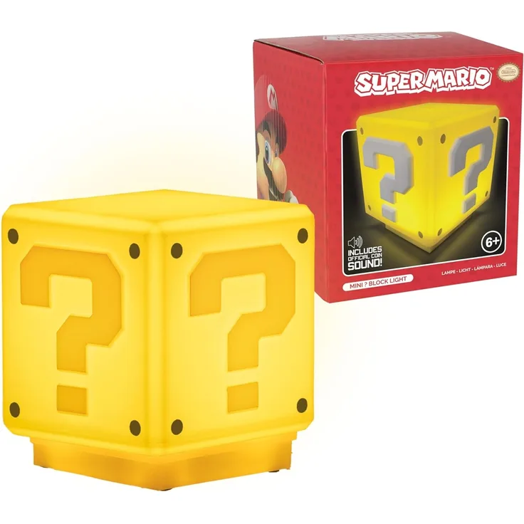 Paladone Stehlampe Super Mario Tischlampe Mini Fragezeichen-Block