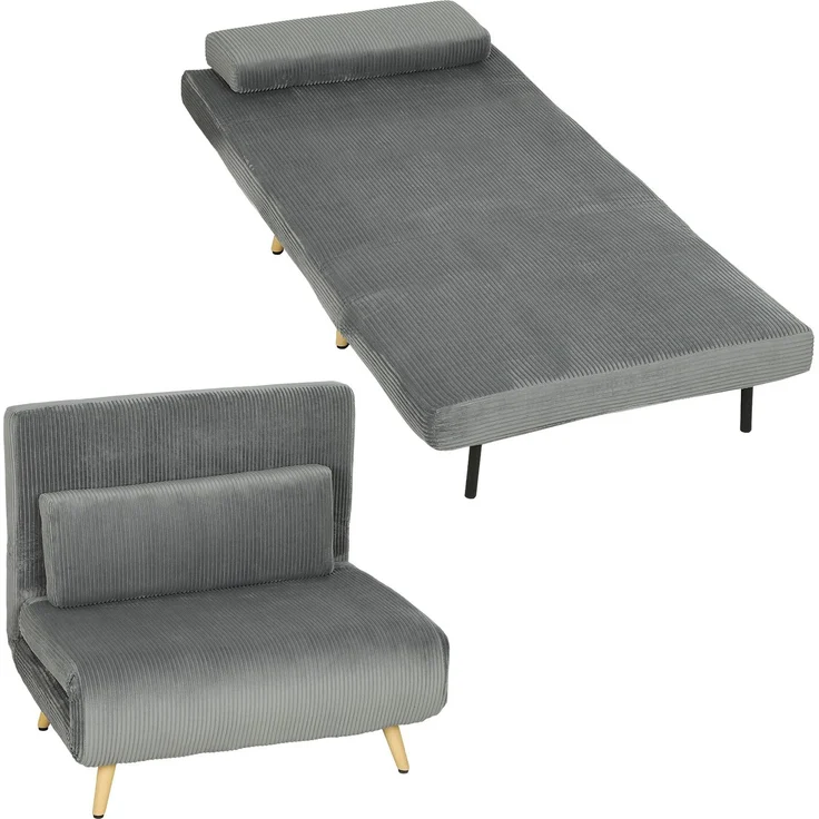 MELAYR, Schlafsessel 3 in 1 Schlafsofa mit Bettfunktion, 90x190cm Dunkelgrau – Bild 1