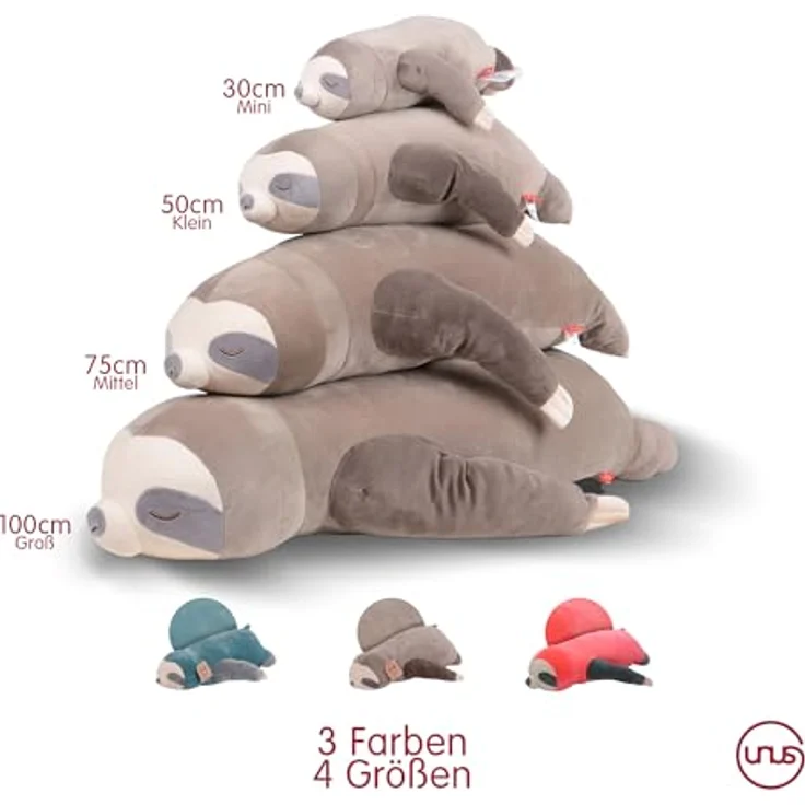 UNUS HOME Aufbewahrungsbox Faultier Kissen (1 St, 50 cm), Lagerungskissen Stillkissen Kissen für Kinder Dekoration extrem weich – Bild 7