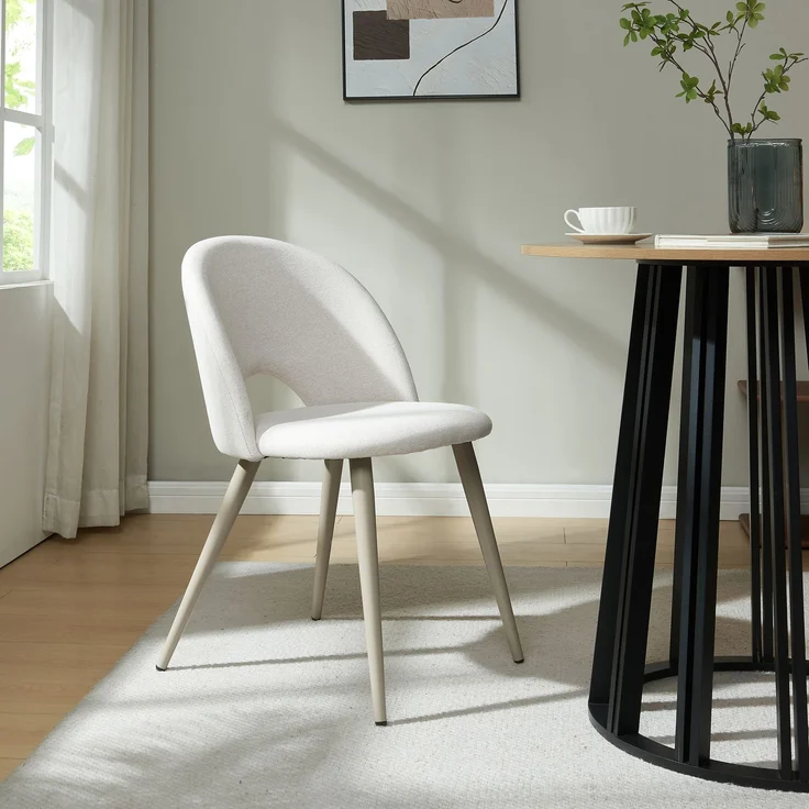 Esszimmerstuhl Karijoki 6er Set Webstoff Beige [en. casa] – Bild 4