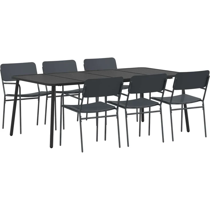 vidaXL Essgruppe 7 stk. Anthrazit 200 x 100 x 72 cm Stahl 3422857 – Bild 2