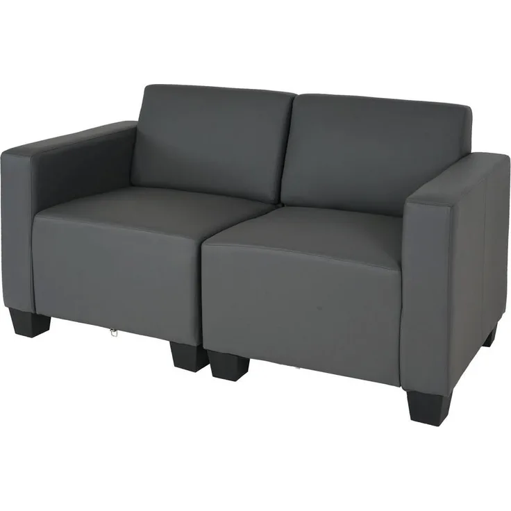 MCW 2-Sitzer Sofa, Grau, Moderner Lounge-Stil mit bequemer Polsterung und hohe Standfestigkeit, 136x76x72 cm