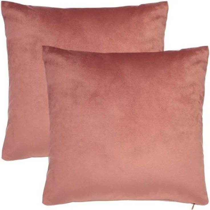 BARBONS Kissenbezug 45x45 2er Set – Samt Dekokissenbezug weiche Kissenbezüge Kissenhülle mit Reißverschluss Kopfkissenbezug (45x45, Altrosa) – Bild 4