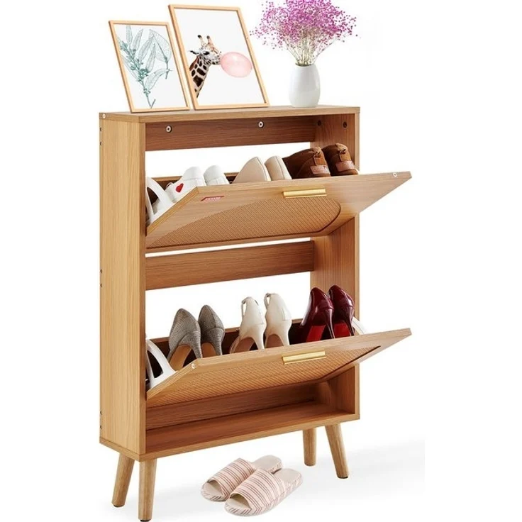 VEVOR Schuhschrank 600 x 168 x 877 mm Schuhkipper mit 2 Klappen + oberem Staufach – Bild 4