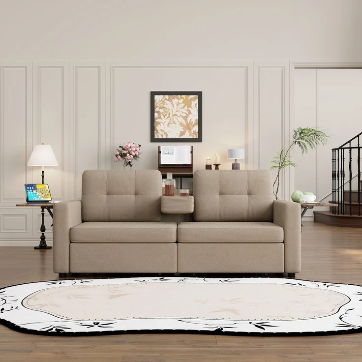 ZUBALIYA Schlafsofa 71x57.5 cm, mit Schreibtisch, mit Schubladen, mit Stauraum, mit Ablageflächen, mit Ausziehbett – Bild 6