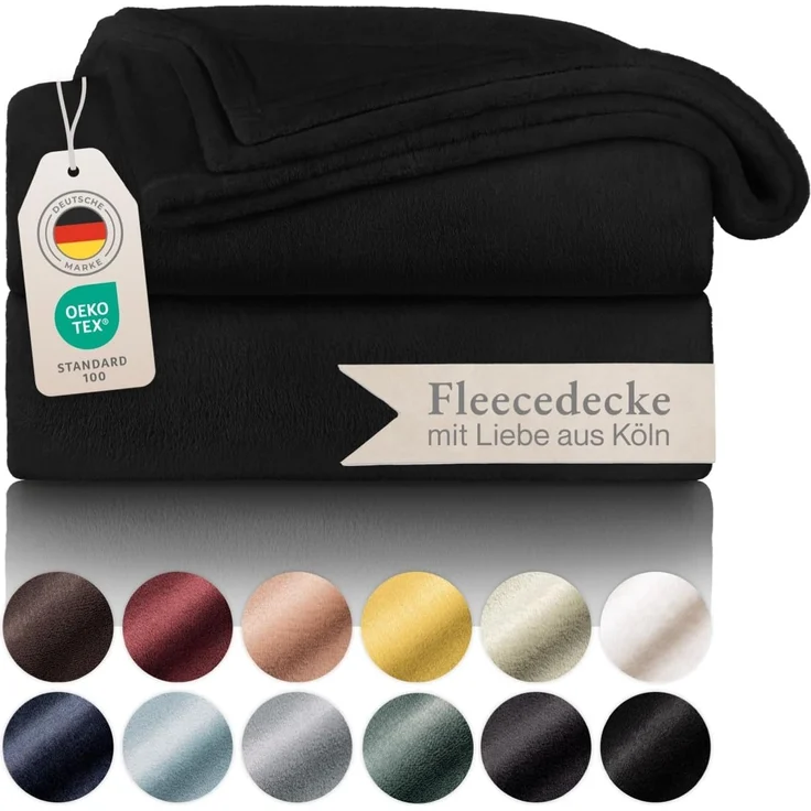 Wohndecke Kuschelige Fleecedecke, Oeko-Tex zertifizierte Decke, Blumtal – Bild 1