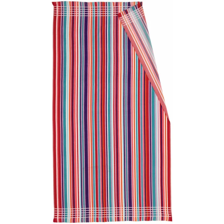 Dormabell Hamamtuch Wellnesstuch Strandtuch Saunatuch Streifen red 100x180 cm