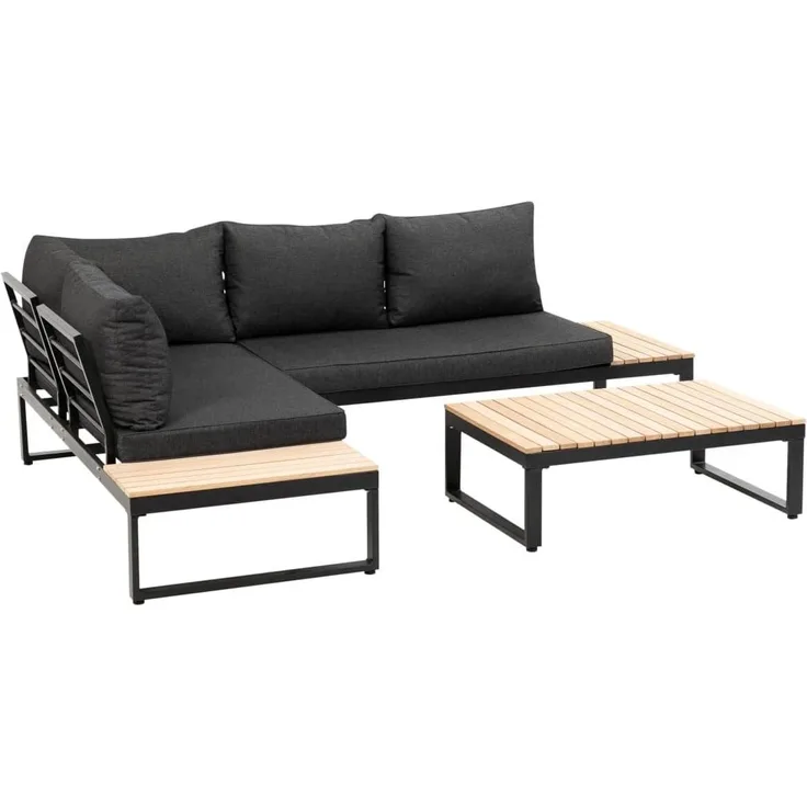 greemotion Lounge-Set Rio, 2-teilig, mit Teakholz-Teilen, Gartenmöbelset aus Aluminium, Loungemöbel-Set