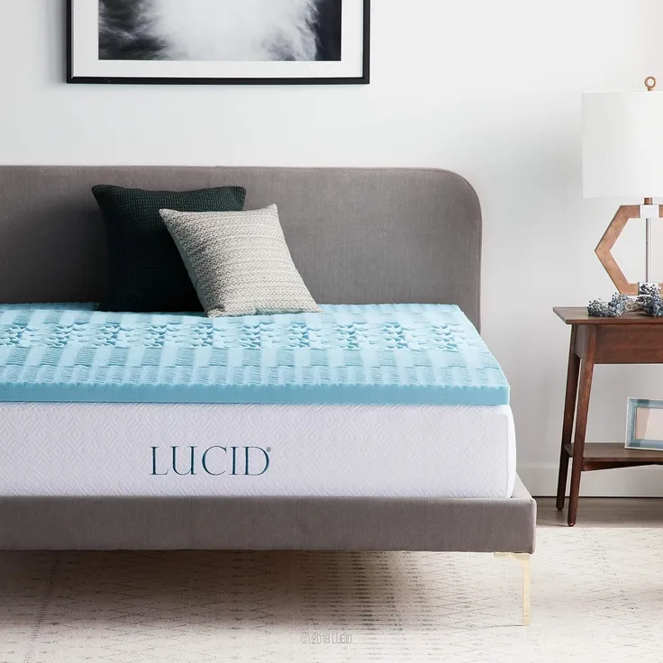 LUCID 5cm Matratzen-Topper mit Zonen und kühlendem Gel-Memory-Foam, 140x190 cm