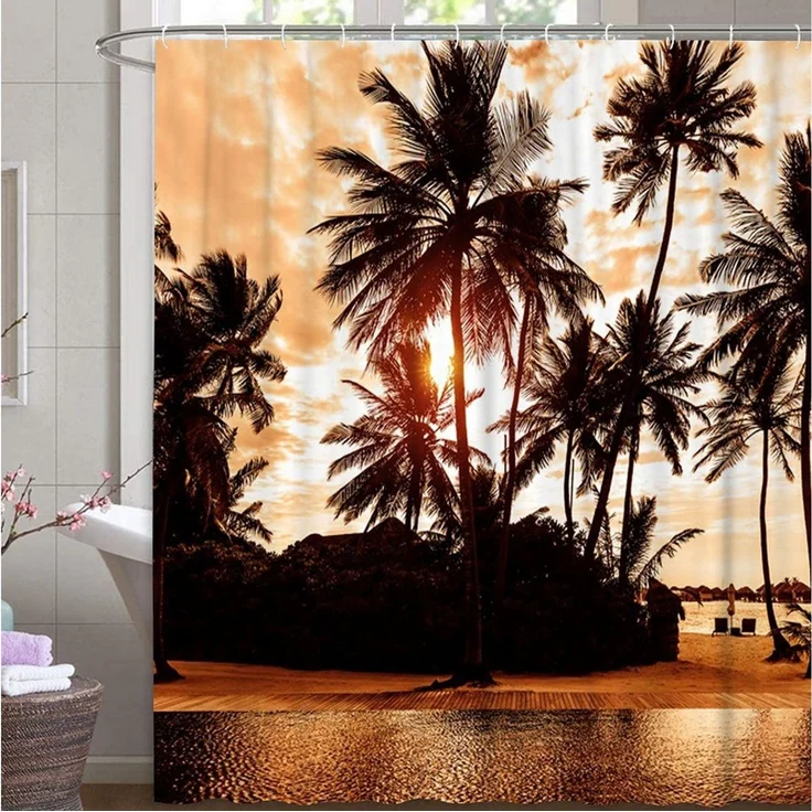 M&W DAS DESIGN Duschvorhang 180x200 Shower curtains Anti schimmel Waschbar – Bild 1