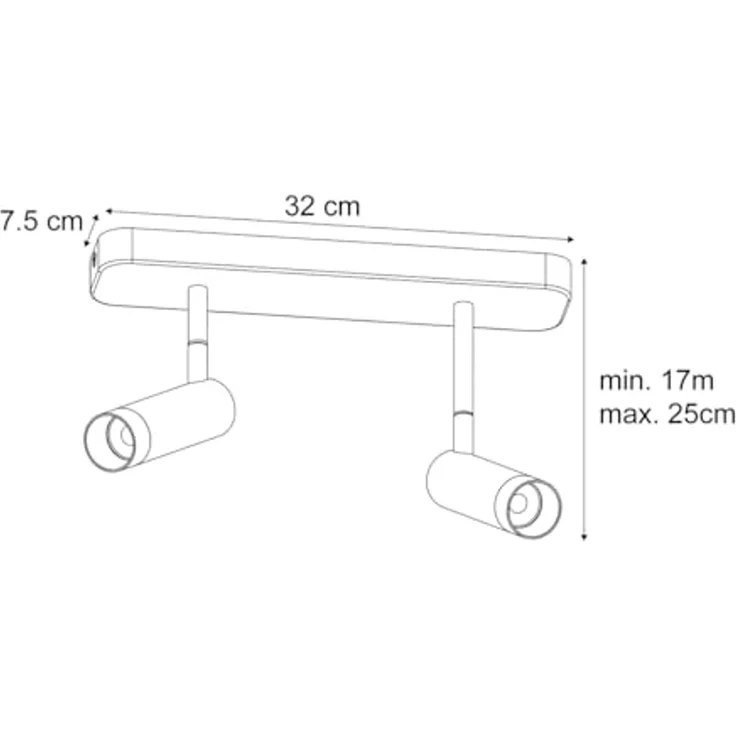 Qazqa LED Aufbaustrahler Kate, ohne Leuchtmittel, GU10, Schwarz, Modern, Stahl, 2-flammig – Bild 4