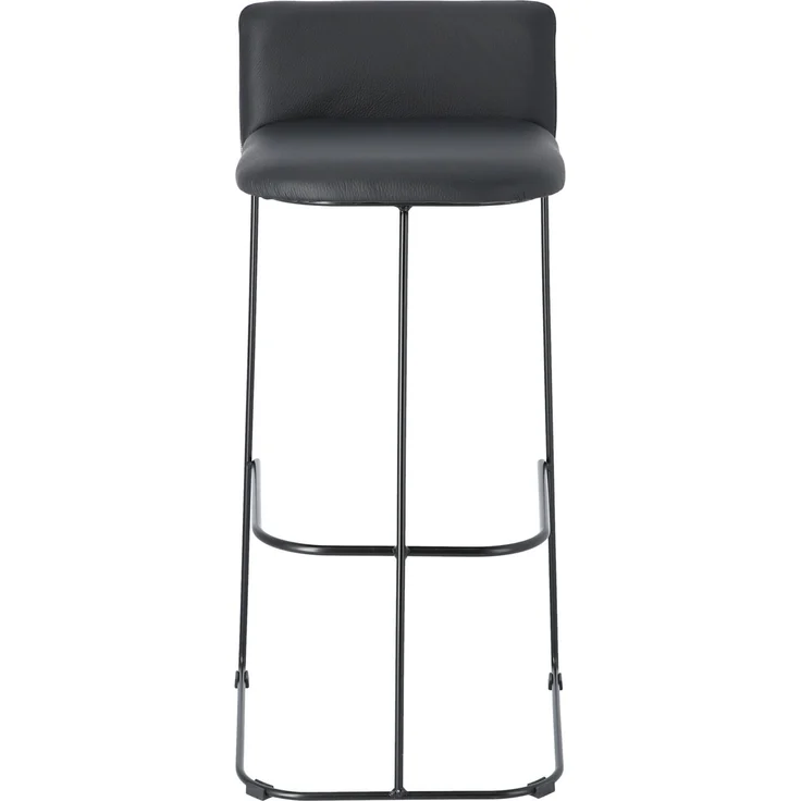 Barhocker Ragno aus Leder, Schwarz, 39 x 43 x 88 cm – Bild 2