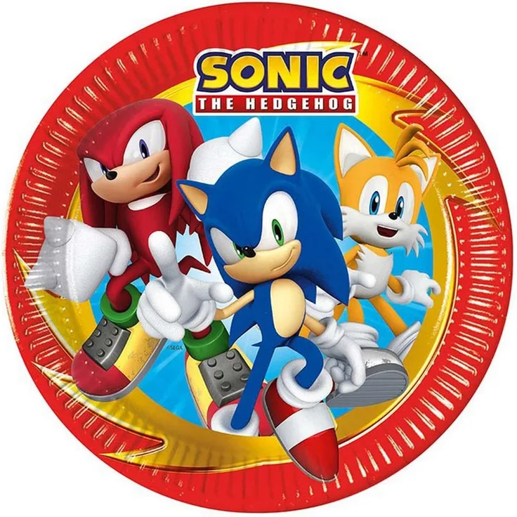 Procos Geschirr-Set Sonic - Pappteller, 8 Stück, Ø 23 cm, FSC, Pappe, Papier