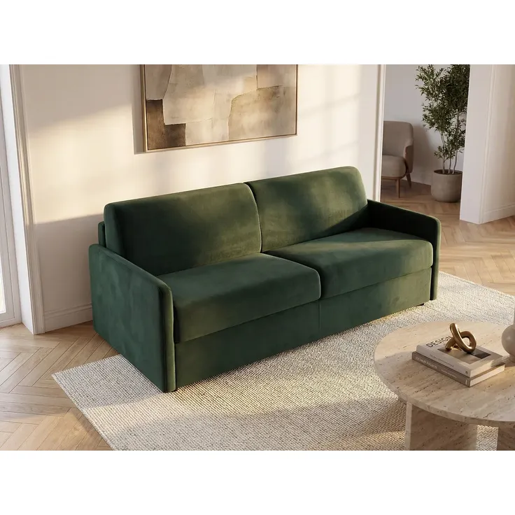 Vente-unique - CALIFE Sofa SamtStoff Grün - B 223 cm94 cm x H 85 cm x L 150 cm