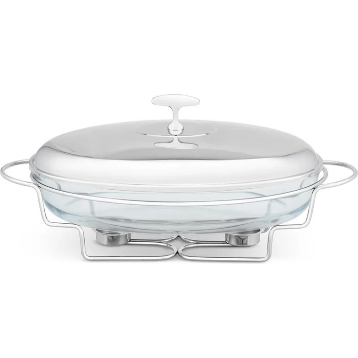 Edenberg Stövchen 3.2L Speisenwärmer Gehärtetes Edelstahl Warmhaltebehälter Catering, (Dieser stilvolle Kerzenwärmer ist die perfekte Lösung, um Ihre Speisen bei verschiedensten Anlässen und Feierlichkeiten stets warm und einladend zu servieren, 2-tlg,...
