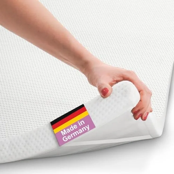 B!HOME Topper 90x200 cm, 4 cm hoch, Gelschaum, waschbarer Bezug, Anti-Rutsch