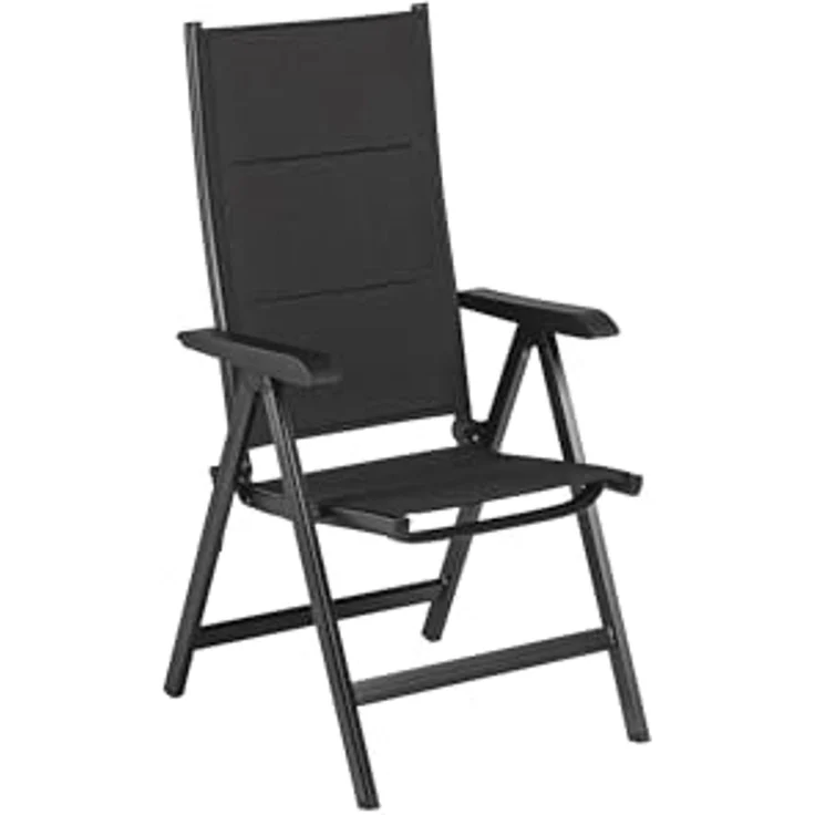 Kettler 'Basic Plus' Klappsessel mit verstellbarer Rückenlehne, Alu / Textilene, Schwarz – Bild 4
