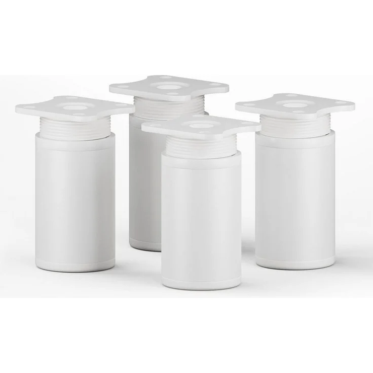 sossai® Möbelfuß Runde Schrankfüße, 4er & 8er Set, höhenverstellbar, (4-St), Farbe: Weiß – Bild 1