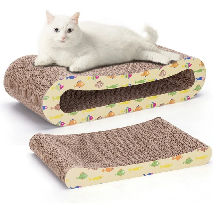 nobleza Kratzpappe Katze Kratzbrett Kratzpappe für Katzen 2 in 1 mit Katzenminze – Bild 1