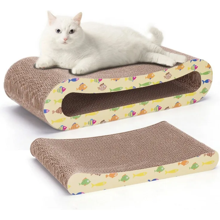 nobleza Kratzpappe Katze Kratzbrett Kratzpappe für Katzen 2 in 1 mit Katzenminze