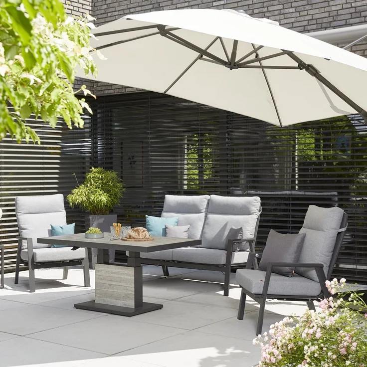 Siena Garden Lifttisch Bellani 140x85 cm Aluminium Keramik grau J04067 Loungetisch – Bild 7