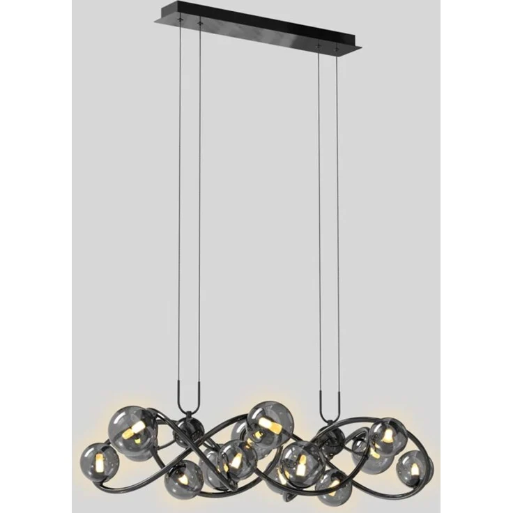 WOFI Leuchten 'Nancy' LED-Hängeleuchte, Eisen schwarz, 101 x 150 cm, inkl LED-Leuchtmittel – Bild 2