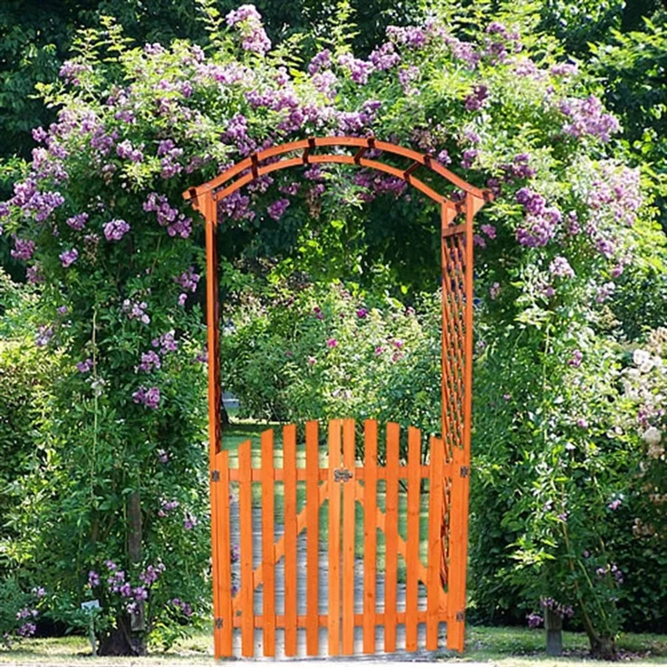Rosenbogen Pergola Torbogen holz Rankhilfe Spalier Blumenkübel Tür Tor NEU – Bild 3