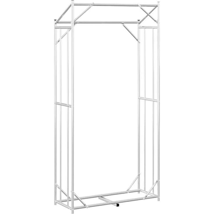 vidaXL Brennholzregal mit Regenschutz 100x40x200 cm Verzinkter Stahl 4104948 – Bild 6