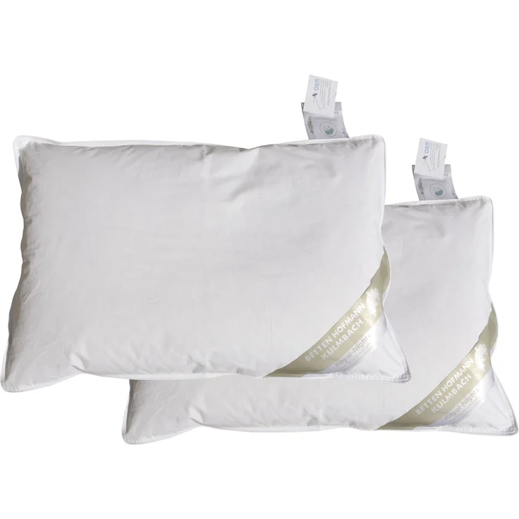 2 Stück Betten Hofmann Kinder Daunenkissen 40x60 cm medium 100 g ungesteppt – Bild 1