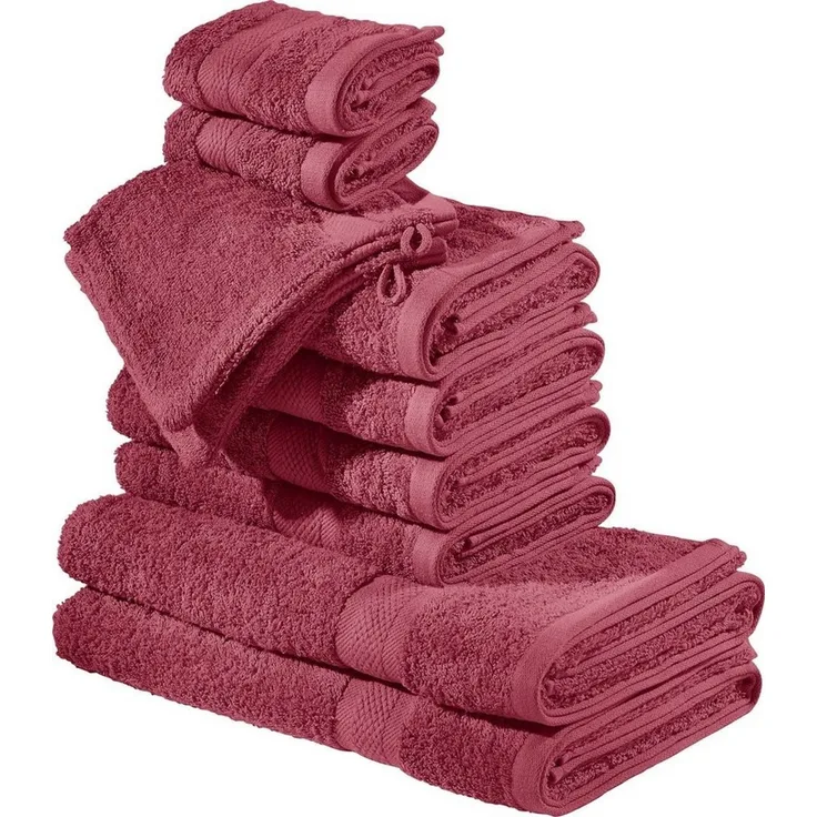 REDBEST Handtücher Frottier-Set "Chicago" 10-tlg, Frottier (10-St), Walk-Frottier Uni