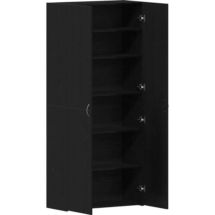 vidaXL Schuhschrank mit Regal Schwarz 80 x 35,5 x 180 cm Holzwerkstoff 3333845 – Bild 4