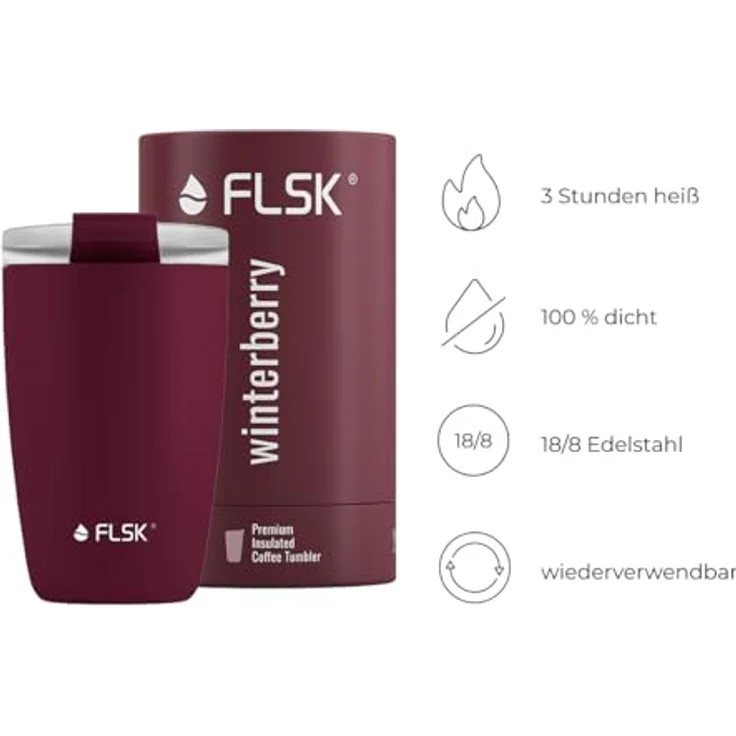 FLSK Evo Kaffeebecher 350 ml Winterberry – Bild 3