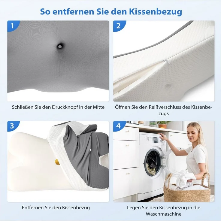 Simloveve Kissenbezug für Nackenstützkissen Kissen Kühlender Kissenbezug aus Eisseide – Bild 3