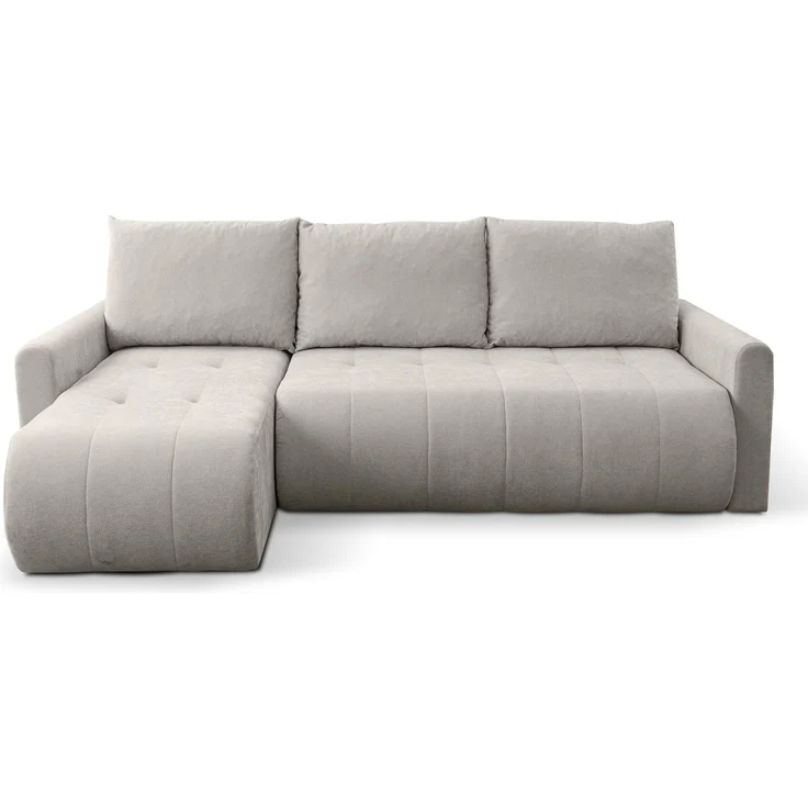 Selsey 'Timmone' Ecksofa mit Schlaffunktion & Bettkasten, Chenille, Universal, Hellbeige – Bild 5