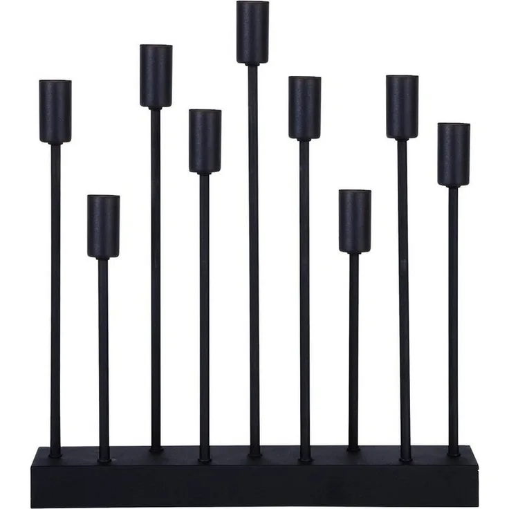 STAR TRADING Fensterleuchter Tischleuchte Kerzenleuchter Fensterleuchter 9flammig E14 50cm schwarz