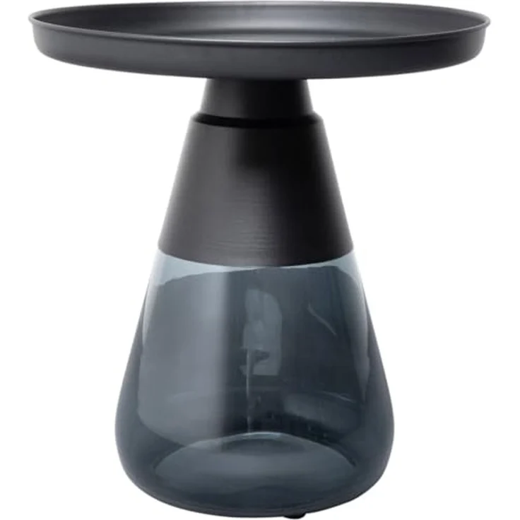 Kare Design Beistelltisch Bottiglia Smoke, Schwarz, 50cm Durchmesser, Luxuriöses Modernes Design, Rund, Leicht, Couchtisch, Wohnzimmertisch, Tischplatte Stahl, Gefärbtes Glas, 52 x 50 x 50 cm (H/B/T) – Bild 4