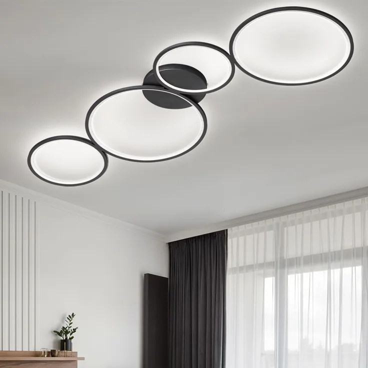LED Deckenleuchte, schwarz matt, Switch Dimmer, 97 cm
