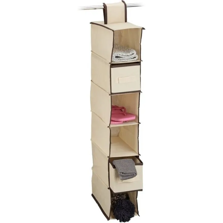 Relaxdays 2 x Hängeregal Kleiderschrank beige