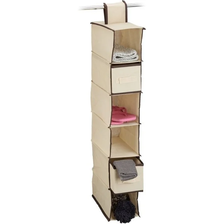 Relaxdays 2 x Hängeregal Kleiderschrank beige – Bild 1