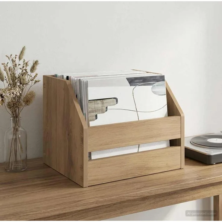 vidaXL Vinyl Album Box Artisan-Eiche 38 x 30 x 29 cm Holzwerkstoff 8012824