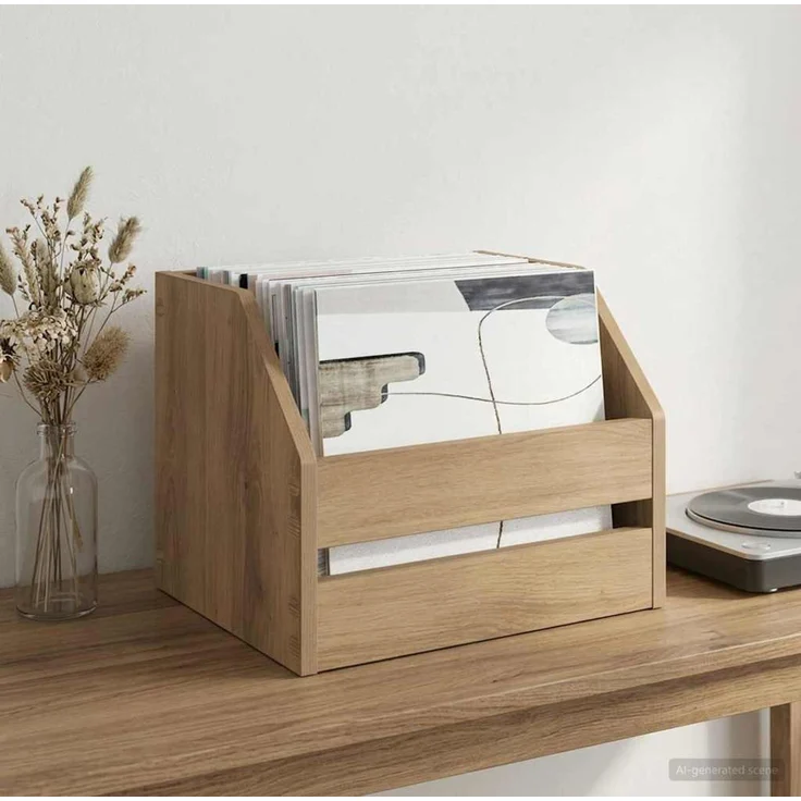 vidaXL Vinyl Album Box Artisan-Eiche 38 x 30 x 29 cm Holzwerkstoff 8012824 – Bild 1