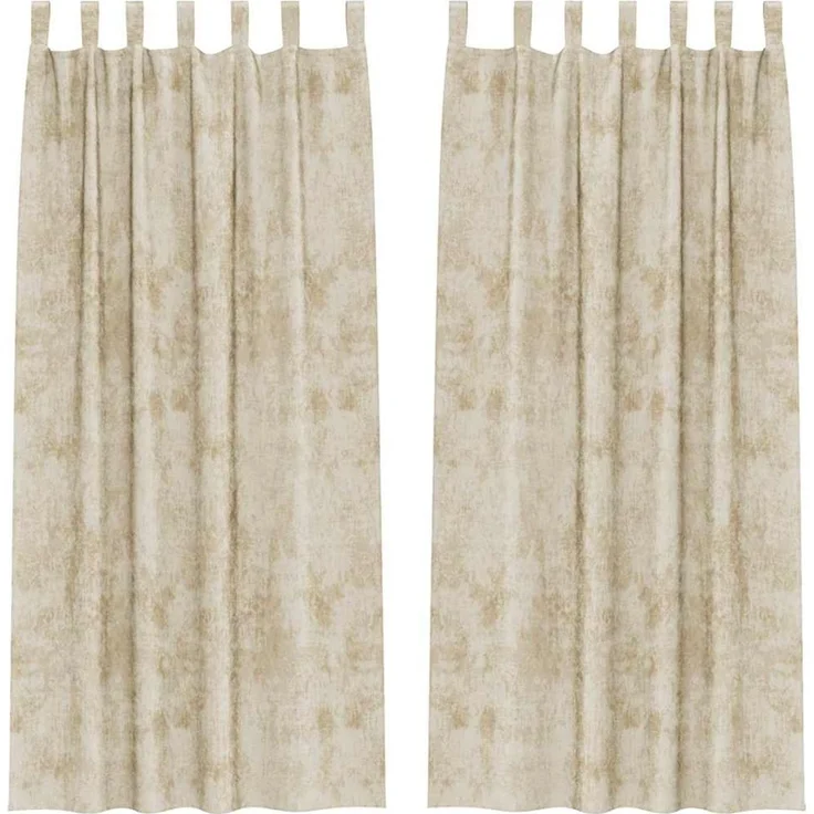vidaXL Samtvorhänge 2 stk. Creme 260 x 140 cm Samt 4107737 – Bild 2