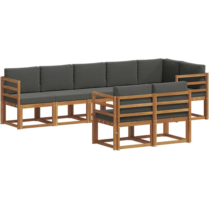 vidaXL Outdoor-Sofagarnitur 8 stk. 8-Sitzer Natur und Anthrazit 3366555 – Bild 2