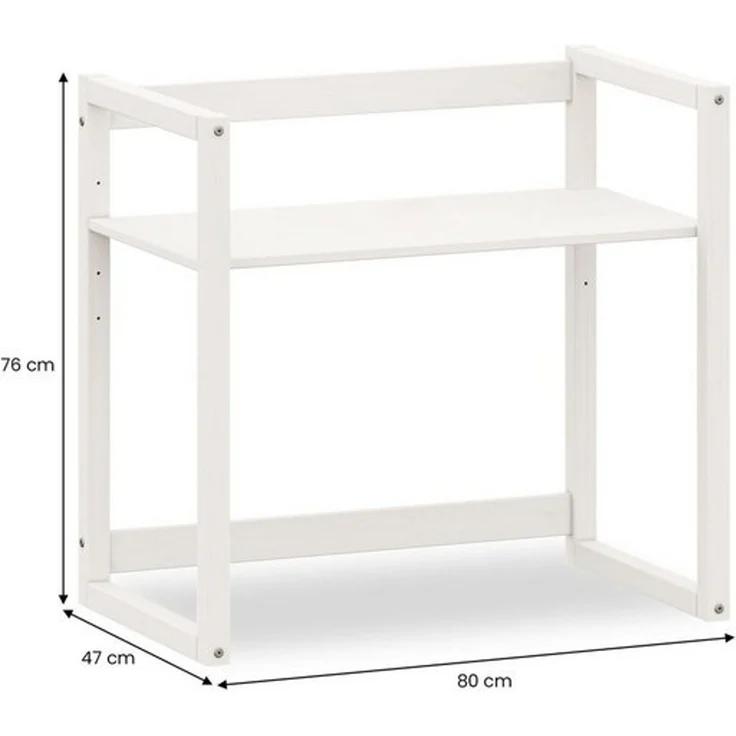 IDIMEX Kinderschreibtisch SUZA, Schülerschreibtisch höhenverstellbar in 4 Stufen aus Massivholz weiß – Bild 4