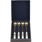 Sara Miller London Portmeirion Home & Gifts Chelsea Teelöffel 4er-Set, Keramik, Mehrfarbig, 15 cm lang, 170 x 140 x 35 cm