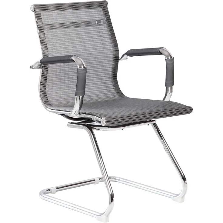 Dmora - Stuhl Maitland, Büro-Wartezimmersitz mit Armlehnen, Ergonomischer Wartesitz, 62x54h89 cm, Grau – Bild 1