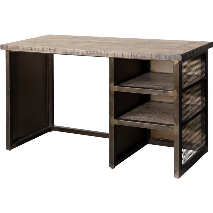 Schreibtisch Mango122x52x76 braun lackiert HEAVY INDUSTRY #257 – Bild 1