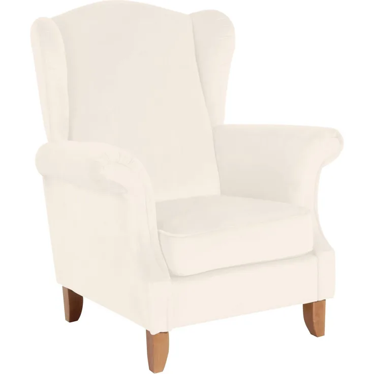 Ohrensessel Katria Bezug Samtvelours Buche natur / creme 22833